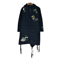 Wholesale 2018 Long Sleeves Lady Floral Embroidery Ribbons Trench Coats Coat Red Outerwear MSO26 Fall Autumn