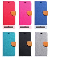 Wholesale Universal Cell Phone Folio Flip Canvas Wallet Case with Silicone Soft Cover For Different Size quot quot