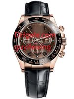 Wholesale New Luxury Mens Watch Chocolate Arabic Dial Model Sapphire Glass Automatic Mechanical Leather Rubber Strap Watches No Chronograph
