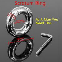 Wholesale New Male Scrotum Bondage Cock Penis Pendants Stainless Steel Ball Oschea Stretcher Testis Rings Chastity Device BDSM Sex Toy size