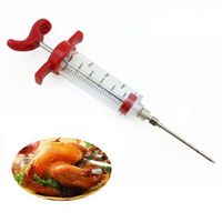 Wholesale Needles Flavored Syringe BBQ Meat Poultry Turkey Chicken Marinade Injector Cooking Sauce Injection Tool Kitchen Accessories