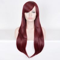 Hot Women Hair Deep Red Dyed Peluca Pelucas Vino Rojo Cuerpo Ondulado Borgoña J1