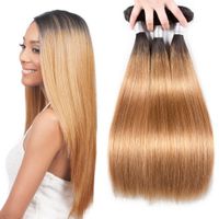 Wholesale Blonde Brazilian Straight Hair Weave Bundles Ombre Bundles Two Tone b Hair Weaving Human Hair Extensions Wefts Inch