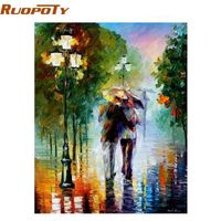 Wholesale RUOPOTY Frame Romantic Lover DIY Painting By Numbers Kits Coloring By Number Home Wall Decor For Living Room Artwork x50