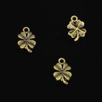 Wholesale 150pcs Zinc Alloy Charms Antique Bronze Plated lucky irish four leaf clover Charms for Jewelry Making DIY Handmade Pendants mm