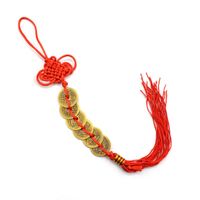 Wholesale Red Chinese knot FENG SHUI Set Of Lucky Charm Ancient Coins Prosperity Protection Good Fortune Home Car Decor