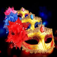 Wholesale Sexy Diamond Venetian Mask Venice Feather Flower Wedding Carnival Party Performance Sex Lady Mask Masquerade Halloween Decor