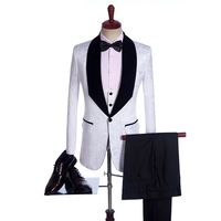 Wholesale Customize Groomsmen Big velet Shawl Lapel Groom Tuxedos Custom Made colors Men Suits Wedding Best Man Blazer Jacket Pant Bow Tie Vest