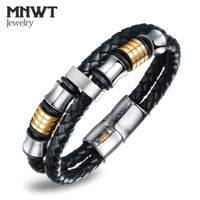 Wholesale MNWT Fashion Jewelry Leather Bracelet Men Casual Personality Leather Charm Jewelry Bangle Pulseira Cool Unisex EU Style Bracelet