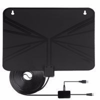 Wholesale Freeshipping Amplified HDTV Antenna Miles Range Digital Indoor US Plug TV Antenna Signal Amplifier Booster w ft Long Range Cable
