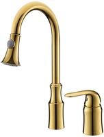 Wholesale NEW Ti gold Single Handle Pull Down pull out Kitchen Faucet mixer widespread Holes deck mounted