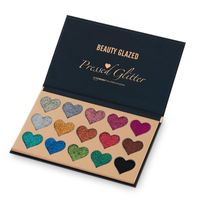 Wholesale New Hot Brand Beauty Glazed Colors Pressed Glitter Eyeshadow Palette Heart shape Makeup Contour Metallic Silky Powder palette DHL ship