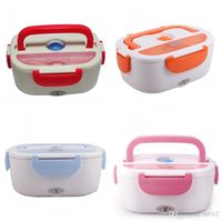 Wholesale Electric Heating Lunchbox Fashion Heat Preservation Boxes Bento And Spoon Multi Color Lunch Box Carry Convenient fs dd
