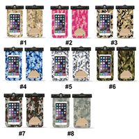 Wholesale Cell Phone Camouflage Waterproof Case Bag Universal Phone PVC WaterProof Case Bag Pouch With Compass For Smart Phone up to inch