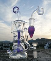 Wholesale New style recycler bong with mm quartz banger oil rigs beaker water pipe colors tyre perc mm joint or buy smoking accessorie