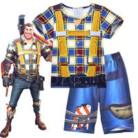 1Set Boys Clothing Fortnite Cosplay Costumes T,shirts Tops Tees Cartoon Sports Set Children Halloween Cosplay Clothes Set DDA607