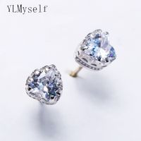 Wholesale 925 silver cute earrings mm heart design jewelry romantic gift jewellery lovely small stud silver earring