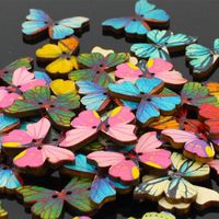 Wholesale Beautiful Butterfly Shape Diy Scrapbooking Buttons Wooden Buttons Children S Garment Sewing Notions Manual Sewing Tools