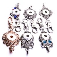 Wholesale Noosa Snap Button Jewelry Owl Snap Key Chains Crystal MM Snap Button Keychains Key Rings Lanyard Keyring for Women