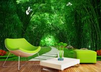 Wholesale European Luxury D Painting Wallpaper Green road Background Wallpaper D Stereoscopic TV Living room Bedroom Wall Painting