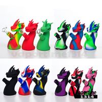 Wholesale Dragon Silicone Water Pipe Glass Bowl mm Length Food Grade Silicone Color Hand Pipe Bongs Herb Container ctn DHL