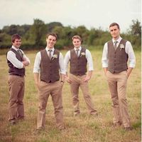 Wholesale 2018 cheap brown groom vests custom made mens suit for wedding slim fit bazer groomsmen tuxedos