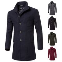 Wholesale fashion winter long trench coat men brand good quality colors single breasted slim fit mens overcoats luxury