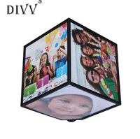 Wholesale DIVV Top Grand Revolving Picture Photo Frame Cube Multiple Picture Frame Rotating Revolving MULTI Picture Photo Frame Cube