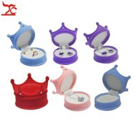 Wholesale Fashion Small Cute Princess Velvet Ring Packaging Box Holder Earring Stud Crown shape Pendant Necklace Organizer Storage Gift Boxes Cases