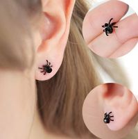 Wholesale Punk Stud Earrings Stylish Spider Alloy Dark Color Gothic Stud Earrings Jewelry Gift Spider Ear Stud