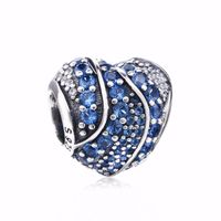 Noël Cadeau Fête 925 Argent Radiant coeurs Clair de Lune Cristal Bleu /& Clair Zircone Cubique Charme