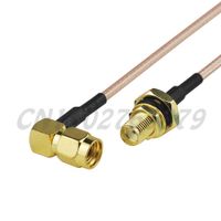 Wholesale 0 ft cm RF SMA female bulkhead O ring to RP SMA male right angle RG316 Pigtail Cable Antenna Feeder assembly Wireless Infrastructure