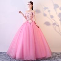 Wholesale Pink Prom Dresses Sweet Quinceanera Ball Gowns Debutante Masquerade Formal Party Dress Evening Gowns