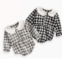 Wholesale 2018 Autumn Winter Baby Girls Boys Rompers Plaid Long Sleeve Newborn Toddler Jumpsuits Infant Baby Kids Clothes Years
