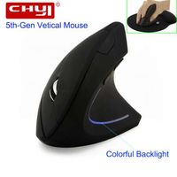 Wholesale CHYI Wireless Mouse Ergonomic Optical G DPI Colorful Light Wrist Healing Vertical Mice with Mouse Pad Kit For PC
