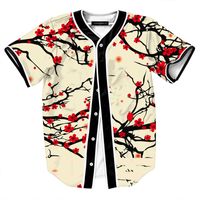 Wholesale Summer Style Hipster Hip Hop tee Shirt Men Women D Floral Print T shirt Baseball Jersey Street Casual V neck Buon Down Tops