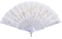 Wholesale 10 Colors Lace Spanish Fabric Silk Folding Hand Held Dance Fans Flower Party Wedding Prom Dancing Summer Fan Accessories