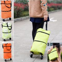 Wholesale Foldable Shopping Trolley Bag Cart Rolling Wheel Home Grocery Storage Bag Handbag Tote Travel Organizer Bags HH7