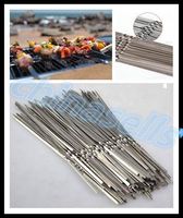 Wholesale Portable Picnic BBQ Barbeque Needle cm Camping Stainless Steel Grilling Party Kabob Kebab Flat lamb Skewers forks