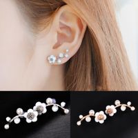Wholesale Factory direct flower pearl ear nail simple branch ear nail