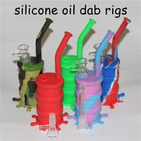 Wholesale silicone oil dab rig removable silicon bong glass bongs height silicone water bong joint mm silicone mouthpiece for glass bong dhl