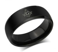 Wholesale mm mosonic gold color black color stainless steel ring mens rings hot sale in USA and Europe