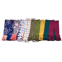 Bébé Fille Enfant Solide Pantalon Glaçage volants Coton Pantalon Legging multi color