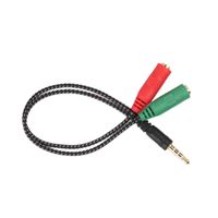 Wholesale Cable Adapter In Splitter Pole mm Audio Earphone Headset to Female Headphone Mic Audio Cable pole for PC