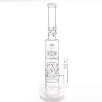 Wholesale Hookah mm Dumbbell water bong with mm honeycomb perforate and birdcage perc glass waterpipe tall inches ice catcheres