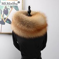 Wholesale MS MinShu Genuine Fur Scarf Real Skin Scarf Big Size Natural Fur Shawl Winter Women Stole Drop shipping
