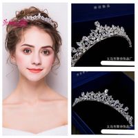 Wholesale New exquisite Korean full zircon bridal tiara crown wedding dress accessory hair accessories into the shop to choose more styles