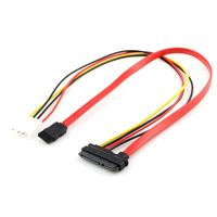 40CM Sata II Combo 15Pin Power 7 Pin Data Cable 4 Pin Molex to Serial ATA Lead