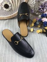 Wholesale 8012 European fashion slippers lazy Baotou rabbit Leather Flat half drag fashion leisure ladies shoes