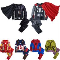 Wholesale New Fshion Autumn and Winter Halloween Children s Clothing Christmas Aven gers Children Clothing Sets Hot Sale